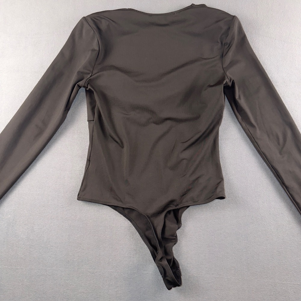ASTR The Label Black Long Sleeve Ruched Cutout Bodysuit AT17004 Womens Medium - Picture 5 of 6